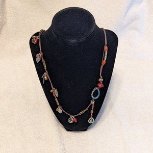 Silpada Coral Stone Silver Necklace